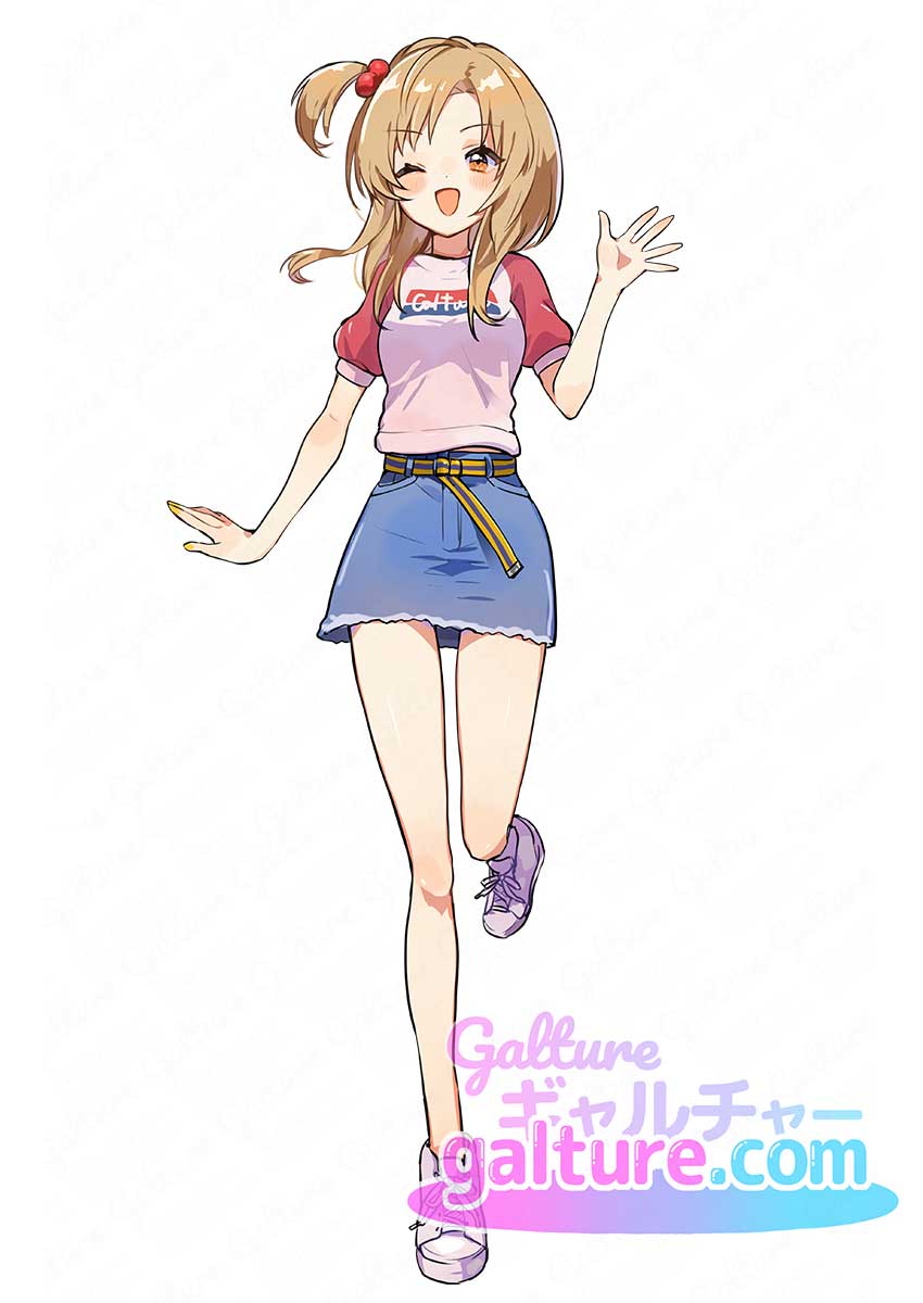 Tシャツ×デニムミニスカ